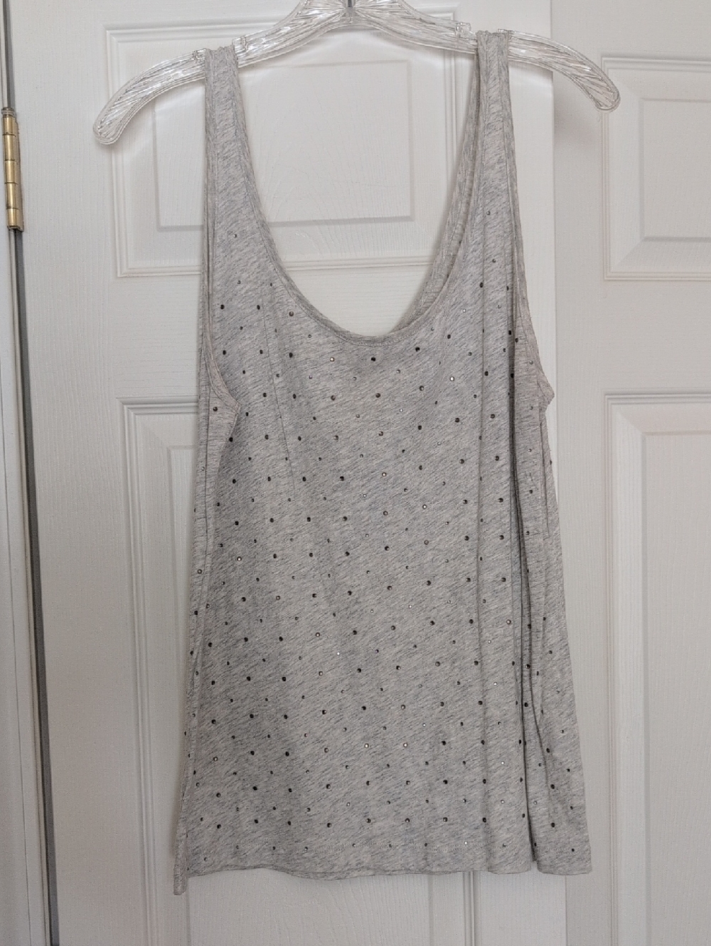 J. Crew Light Gray Studded Scoop Neck Tank